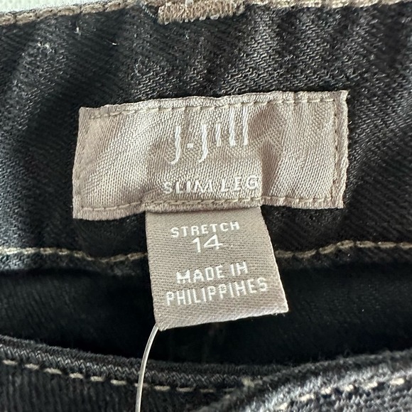 J. Jill Authentic Fit Slim Leg Stretch Mid Rise Black Wash Jeans Size 14 - Picture 7 of 9